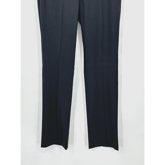 NEW THEORY rosel tailor pants trousers mid rise straight leg wool crepe black 10 - Picture 5 of 8
